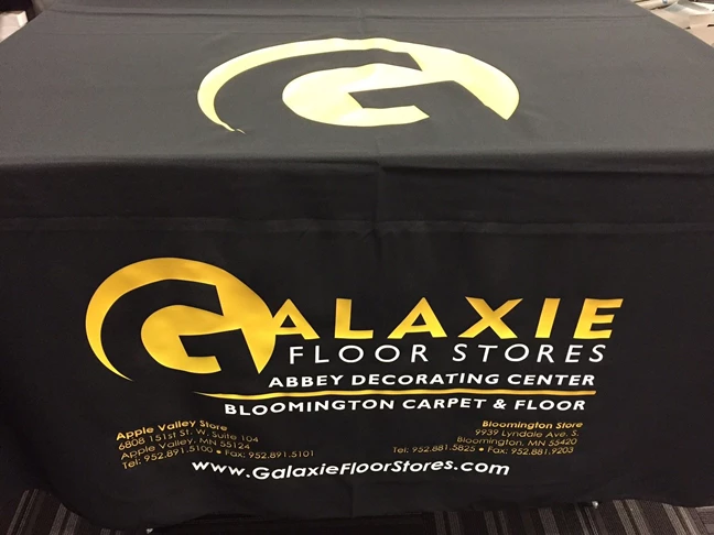 Exhibit, Tradeshow table cover, Galaxie Floor Covering, Apple Valley MN